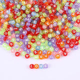 Acrylic Heart Beads Mixed Letters Bracelet Necklace DIY