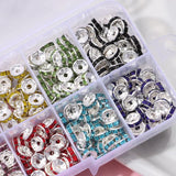 400pcs 8mm Rhinestone Rondelle Crystal Spacer Beads Set DIY Jewelry Making
