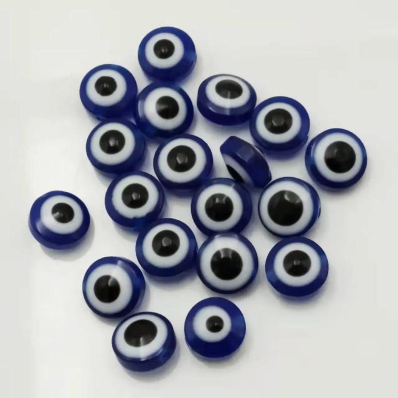 Oval Evil Eye Resin Spacer Beads - DIY Earring Bracelet Making