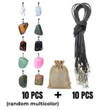 Gemstone Charms Kit Chakra Beads Pendants with Leather Bag