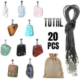 Gemstone Charms Kit Chakra Beads Pendants with Leather Bag