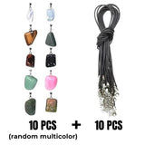 Gemstone Charms Kit Chakra Beads Pendants with Leather Bag