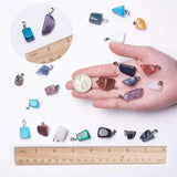 Gemstone Charms Kit Chakra Beads Pendants with Leather Bag
