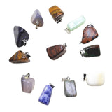 Gemstone Charms Kit Chakra Beads Pendants with Leather Bag