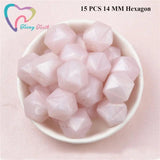 10 PCS Metallic Colors Hexagon Silicone Loose Beads DIY Teething