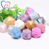 10 PCS Metallic Colors Hexagon Silicone Loose Beads DIY Teething