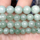 Green Burmese Jade Stone Beads Round Spacer Beads for Jewelry Making 4/6/8/10mm