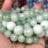 Green Burmese Jade Stone Beads Round Spacer Beads for Jewelry Making 4/6/8/10mm