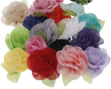 20pcs Rose Chiffon DIY Headgear Candy Box Flower Head Accessory