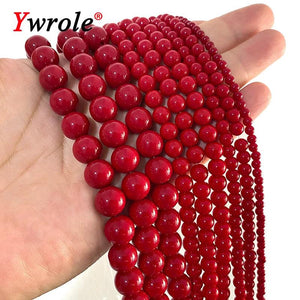 Red Coral Glass Beads Natural Spacer Stone Bead 4-12MM