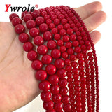Red Coral Glass Beads Natural Spacer Stone Bead 4-12MM