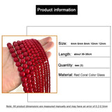 Red Coral Glass Beads Natural Spacer Stone Bead 4-12MM