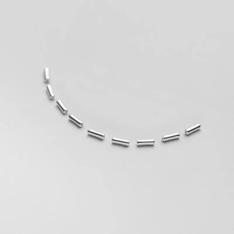10pcs 925 Sterling Silver Tube Beads 6.3mm S925 Silver Bracelets Spacers