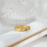 Brazil Retro French Hollow Out Chain Rings Female Titanium Steel