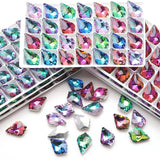 Crystal Baroque Pendants Gems Stone Glass Beads Maple Leaf Charms