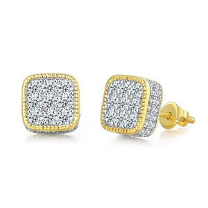 Hip Hop 8MM Square Stud Earrings For Women Men