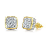 Hip Hop 8MM Square Stud Earrings For Women Men