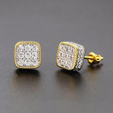 Hip Hop 8MM Square Stud Earrings For Women Men