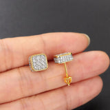 Hip Hop 8MM Square Stud Earrings For Women Men