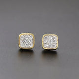 Hip Hop 8MM Square Stud Earrings For Women Men