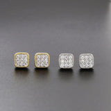 Hip Hop 8MM Square Stud Earrings For Women Men