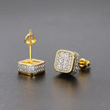 Hip Hop 8MM Square Stud Earrings For Women Men