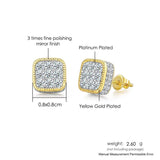 Hip Hop 8MM Square Stud Earrings For Women Men