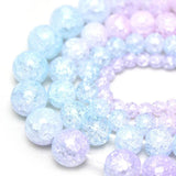 Pink Snow Cracked Crystal Stone Beads 15inches