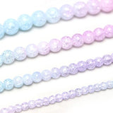 Pink Snow Cracked Crystal Stone Beads 15inches