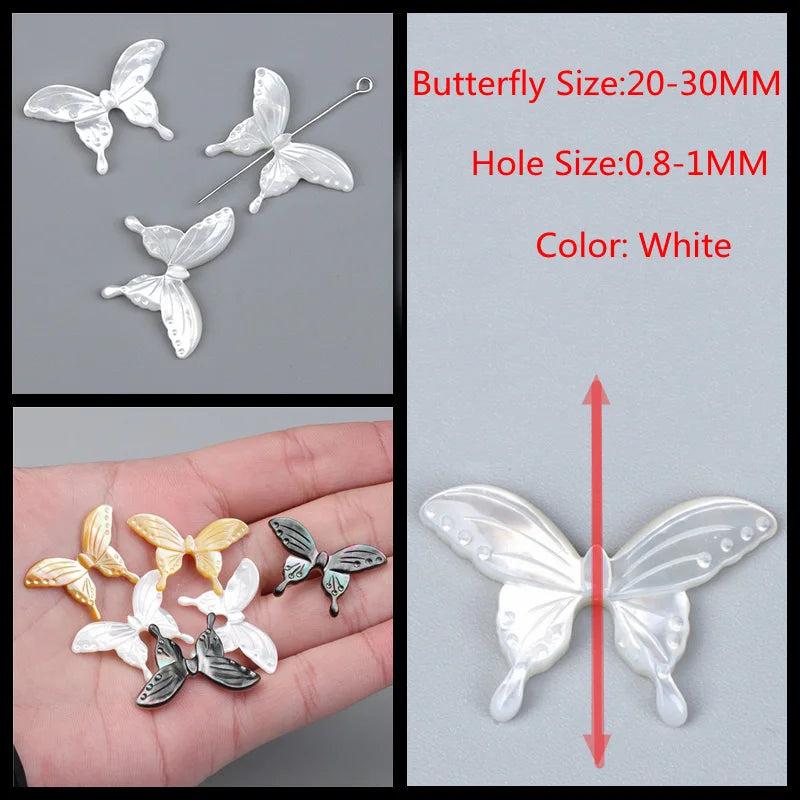 Butterfly Shell Beads Natural Mother of Pearl Charm Bead DIY Jewelry