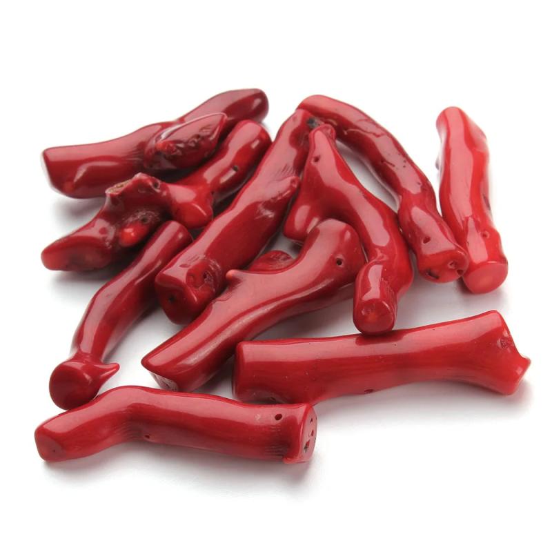 5pcs Natural Red Coral Beads Tree Shape DIY African Wedding Necklace