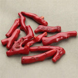 5pcs Natural Red Coral Beads Tree Shape DIY African Wedding Necklace
