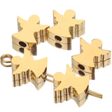 5Pcs/Lot 2mm Hole Rose Plated Angel Wings Charms Spacer Beads for Jewelry Making