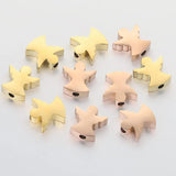 5Pcs/Lot 2mm Hole Rose Plated Angel Wings Charms Spacer Beads for Jewelry Making