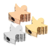 5Pcs/Lot 2mm Hole Rose Plated Angel Wings Charms Spacer Beads for Jewelry Making