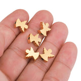 5Pcs/Lot 2mm Hole Rose Plated Angel Wings Charms Spacer Beads for Jewelry Making