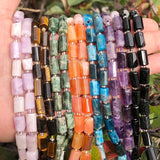 Tourmaline Cylinder Shape Stone Beads, 7.5'' Strand