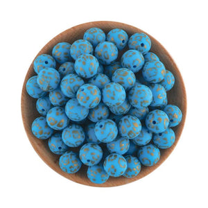 Kovict 10Pcs 15mm Leopard Silicone Beads DIY Pacifier Chain Jewelry Making