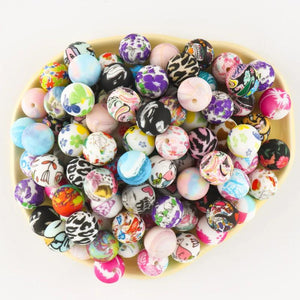 Kovict 10Pcs 15mm Leopard Silicone Beads DIY Pacifier Chain Jewelry Making