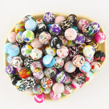 Kovict 10Pcs 15mm Leopard Silicone Beads DIY Pacifier Chain Jewelry Making