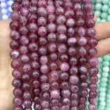 6 8 10mm Lepidolite Chalcedony Stone Beads for Jewelry Making