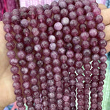 6 8 10mm Lepidolite Chalcedony Stone Beads for Jewelry Making