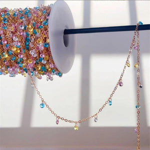 1 Meter Colorful Crystal Beads Link Chains No Fade