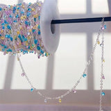 1 Meter Colorful Crystal Beads Link Chains No Fade