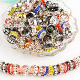 10-30pcs 10mm Metal Rhinestone Spacer Beads for Jewelry Making DIY