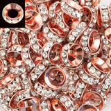 10-30pcs 10mm Metal Rhinestone Spacer Beads for Jewelry Making DIY