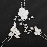 Flower Pearl Brida Hair Accessories Set Wedding Bride Hairpins