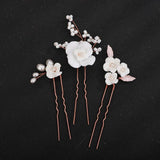 Flower Pearl Brida Hair Accessories Set Wedding Bride Hairpins