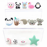 Chenkai 10PCS Silicone Animal Beads Baby Teething DIY Pacifier Chain Making