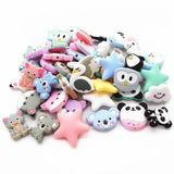 Chenkai 10PCS Silicone Animal Beads Baby Teething DIY Pacifier Chain Making